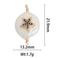 Detail of baroque pearl pendant with blue zircon star inlay and dimensions 21.9x13.2mm - DZ-1382 Blue Star