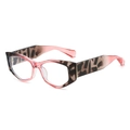 Cat eye sunglasses in gradient pink to tortoise shell pattern with wide temples - Pink Leopard Frame