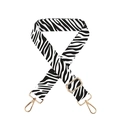 Adjustable polyester zebra print handbag strap with elegant gold metal lobster clasps - Zebra