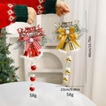 Red and gold Christmas bells with reindeer decor held against a festive sweater - Furry Edge Gold + Red Set