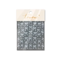 3D embossed shell luster nail art stickers with white bows and ribbons design - MS656-White Embossed Bow-knot