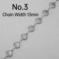 Dettaglio catena in acciaio inossidabile da 13mm a forma di conchiglia per DIY - 3# Catena a Conchiglia Piccola al Metro