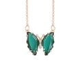 Fashion butterfly necklace featuring a green crystal pendant on a gold chain - Green (3#)