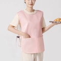 Pink breathable mesh apron with heart pattern and front pocket for home kitchen - One Size / Pink Heart-Mesh Breathable-No Wiping
