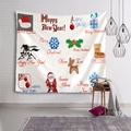 Tapiz navideño con Papá Noel y renos en pared blanca con lámpara industrial - 150x130cm / Estilo 3-Fondo Blanco Elementos de Color