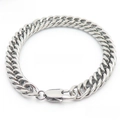Zilveren 8mm roestvrijstalen Cubaanse schakelarmband met karabijnsluiting van 200mm - Stijl D-8mm-200mm(KB166165-ZZ)