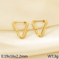 Minimalist gold triangle stainless steel earrings on elegant satin fabric background - Triangle (KE117993-KC) / Gold