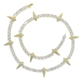 Collana tennis da uomo dorata 5mm con ciondolo a punta e diamanti scintillanti - 51cm / Oro