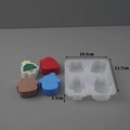 4-cavity Christmas silicone mold featuring Santa Claus, Snowman, Deer, and Tree designs - 4-Cavity Christmas Style 2 (Santa/Tree/Snowman/Reindeer)