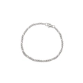Pulsera clásica de cadena Figaro de acero inoxidable plateada con cierre de mosquetón - 3mm / 17cm / Color Acero