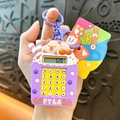 Cute purple Capybara mini calculator keychain with cartoon charm for bags and keys - Calculator - Purple