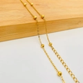 Minimalist gold ball chain necklace in titanium steel with a sleek polished finish - 1.4mm O-Chain with Beads / 40+5CM Extension Chain / Gold