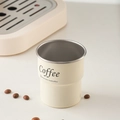Beige 304 stainless steel camping coffee cup with 'Coffee' print and rolled rim - Single Cup / Off White