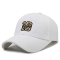White baseball cap with number 10 embroidery and Onward ribbon strap for men and women - Adjustable / White