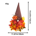Gnomo decorativo autunnale con barba di foglie di acero e cappello, 50cm x 30cm - Appendiporta Cappello Foglia di Acero