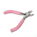 Pink handle side cutter pliers for jewelry making and DIY crafts on white background - Diagonal Pliers - Pink Handle