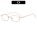 Occhiali minimalisti in metallo oro rosa con montatura rettangolare e filtro luce blu - Oro rosa