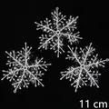 Detail view of 11cm white laser snowflake ornaments with sparkling glitter filaments - [Snowflake] 11cm (Pack of 3)