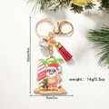 Cartoon Weihnachtsmann Surfen Schlüsselanhänger mit Quasten und goldenem Metallring - Weihnachten Stil