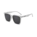 Occhiali da sole quadrati alla moda in bianco traslucido con lenti grigio scuro - Montatura Grigio Gelatina Lenti Grigie
