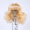 Funny golden wavy long pet wig with bangs and adjustable strap for dogs and cats - Gold Large Wave