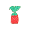 Creative strawberry and pineapple enamel pin with green leaves and gold metal edges - Strawberry Pineapple Fruit Pin
