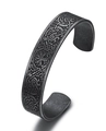 Bracciale Viking vintage in acciaio grigio scuro con incisioni dell'Albero della Vita - Albero Piccolo Vichingo Colore Vintage (AB0701)
