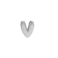 Polished silver heart-shaped balloon pendant charm in glossy metal finish - Letter V Pendant / White Gold