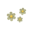 Three light green and yellow daisy flower magnets for fridge in mixed sizes - Set of 3 / Green Flower