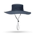 Sombrero azul oscuro de ala ancha con cordón ajustable para actividades al aire libre - Azul marino