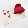 Elegant dark red heart-shaped hair claw clip with red rhinestones for hair styling - Red Rhinestone Style 6.5CM