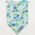 Dog bandana with tropical green palm leaves and monstera print on white cotton - L / Pattern 7/Tropical Jungle