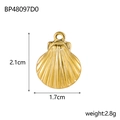 Macro shot of gold shell pendant showing dimensions 2.1cm by 1.7cm and detailed texture - Gold Shell Pendant (BP48097D0)