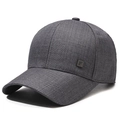 Casquette de baseball gris foncé avec tissu texturé et petit écusson carré logo F sur le côté - Réglable / gris foncé