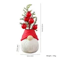 Gnome de Noël en résine avec bonnet rouge et baies, taille 16x6cm, poids de 250g - Gnome sans Visage 3D