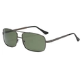 Gunmetal polarized pilot sunglasses with dark green lenses and double bridge design - Double Bridge Dark Green