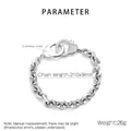 Bracciale a catena NK in acciaio inossidabile argento con chiusura a manetta e stile punk - Bracciale Design a Manette (KB164157-Z)