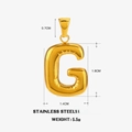 Polished golden stainless steel puffy letter G pendant for DIY jewelry making - Letter G - Gold