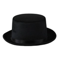 Classic black velvet top hat with satin ribbon trim for formal party or magic show - Adult 58cm One Size / Black