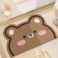Simpatico tappetino da bagno a forma di orso marrone assorbente e antiscivolo - 50*80cm / Orso Moe