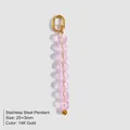 Roze gefacetteerde kralenhanger met 14K goud roestvrijstalen lus voor sieraden maken - Oktober Roze