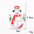 Christmas snowman pendant in red and white with sparkling rhinestones and alloy finish - D2050 Snowman Type A (Silver)