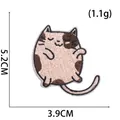 Size specifications for a pink cartoon cat embroidery patch measuring 5.2cm by 3.9cm - Pink Brown Cat Patch (W17XM-078-10)