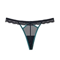 String en dentelle vert foncé et noir avec maille transparente et coupe sexy femme - XL / Vert (T-back)