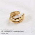 Polierter goldener mehrlagiger Kreuz-Edelstahlring für Herren in US-Größenoptionen - US7(54mm) / Gold