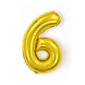 Golden number 6 foil balloon with metallic finish for birthday and party decorations - 16 Inch Number 6-Gold