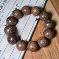 Polished Argentina Green Sandalwood 12mm wooden bead bracelet with natural grain - 10mm 19 Beads / Chicken Wing Wood
