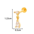 Gouden ster lippiercing met marquise en traan kristallen, maat 1,22cm bij 0,5cm - Marquise Druppel Hanger Stijl (2606-2#) / Goud