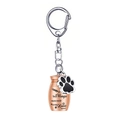 Rose gold pet memorial urn keychain with paw pendant and heart engraved quote - Rose Gold