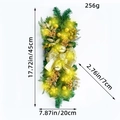 Christmas teardrop wreath dimensions showing 45cm length with gold bows and LED lights - K1-19 Gold Swag (Warm Light)